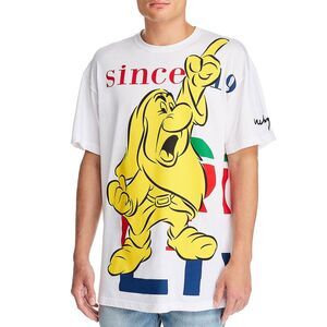 Iceberg Mens Grumpy Dwarf Print T-Shirt Small White